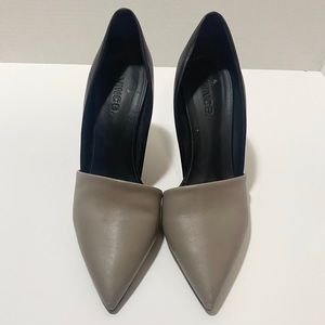 Vince grey and black pointy toe skinny high heel